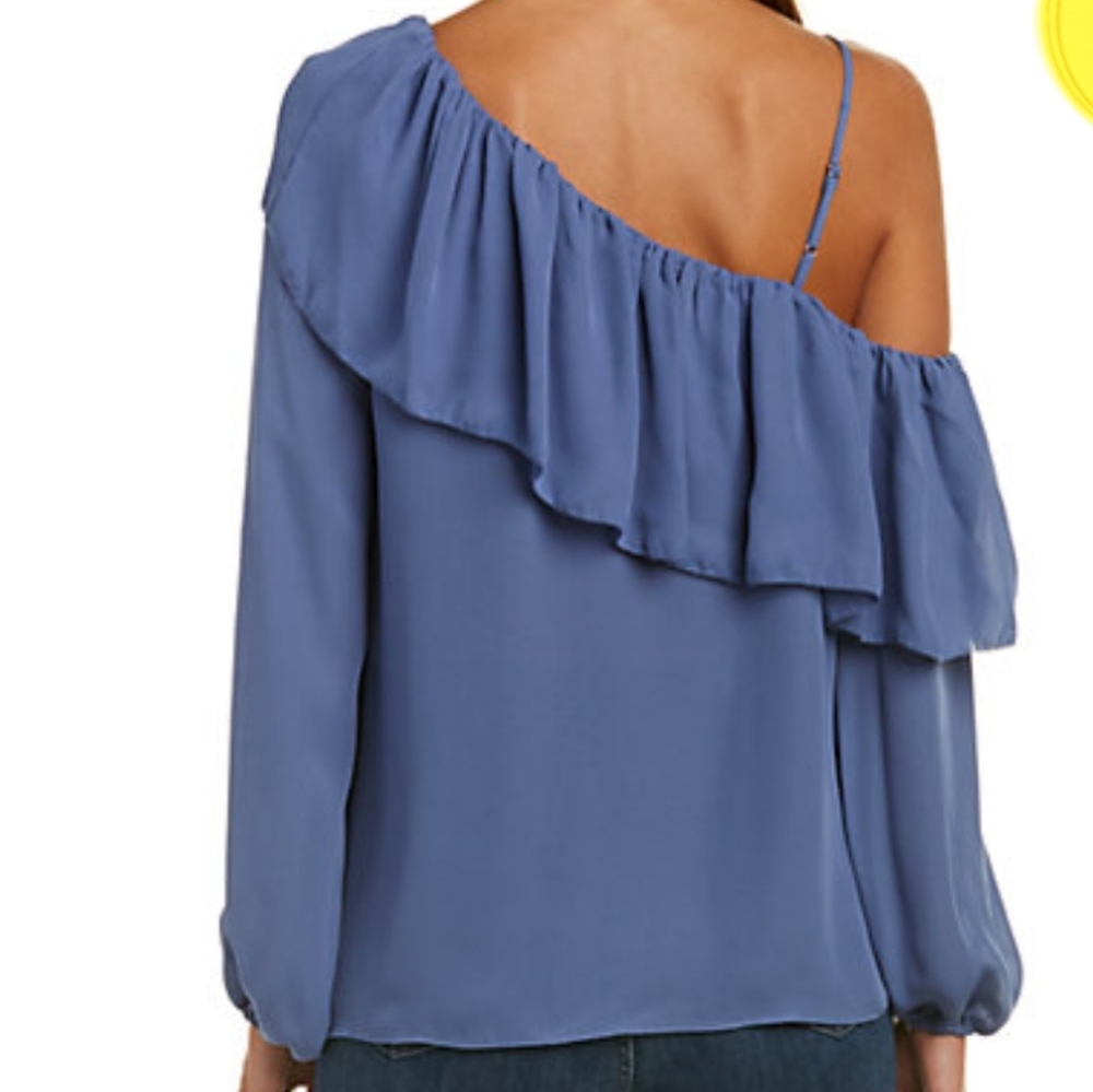 Parker blue one shoulder blouse - Picture 2 of 8
